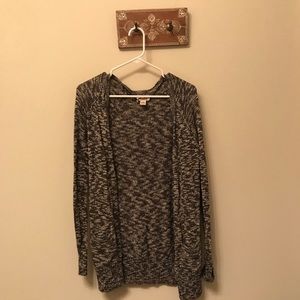 black & white long cardigan